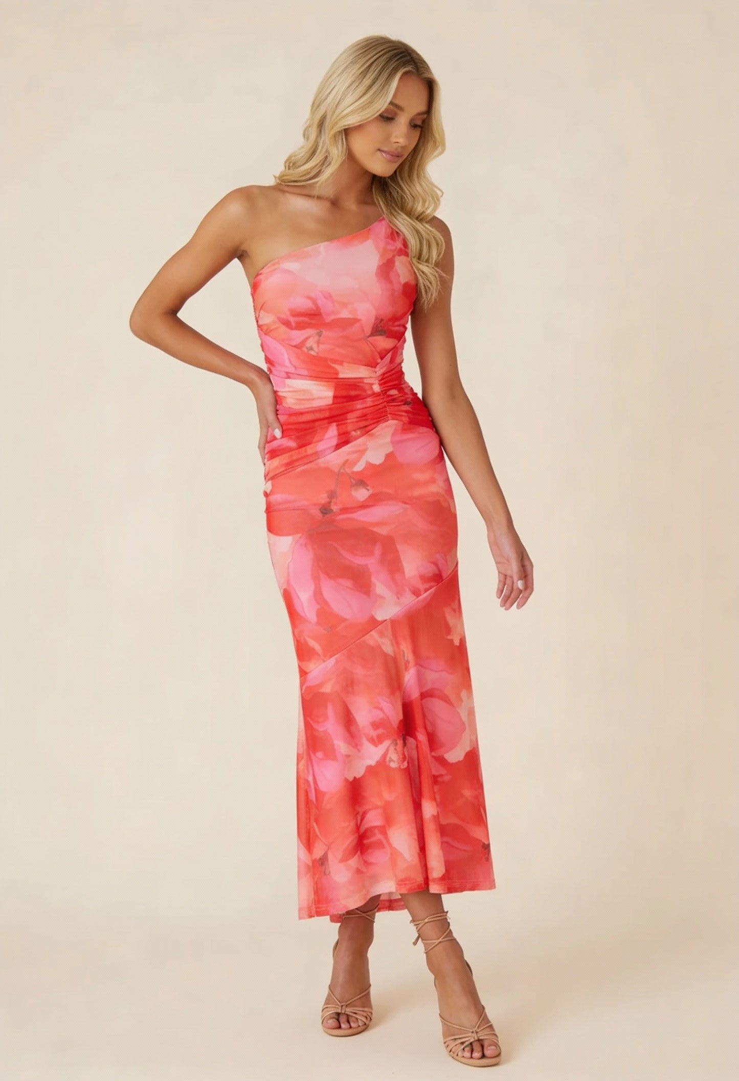 Marissa | Women's One-Shoulder Floral Maxi Dress