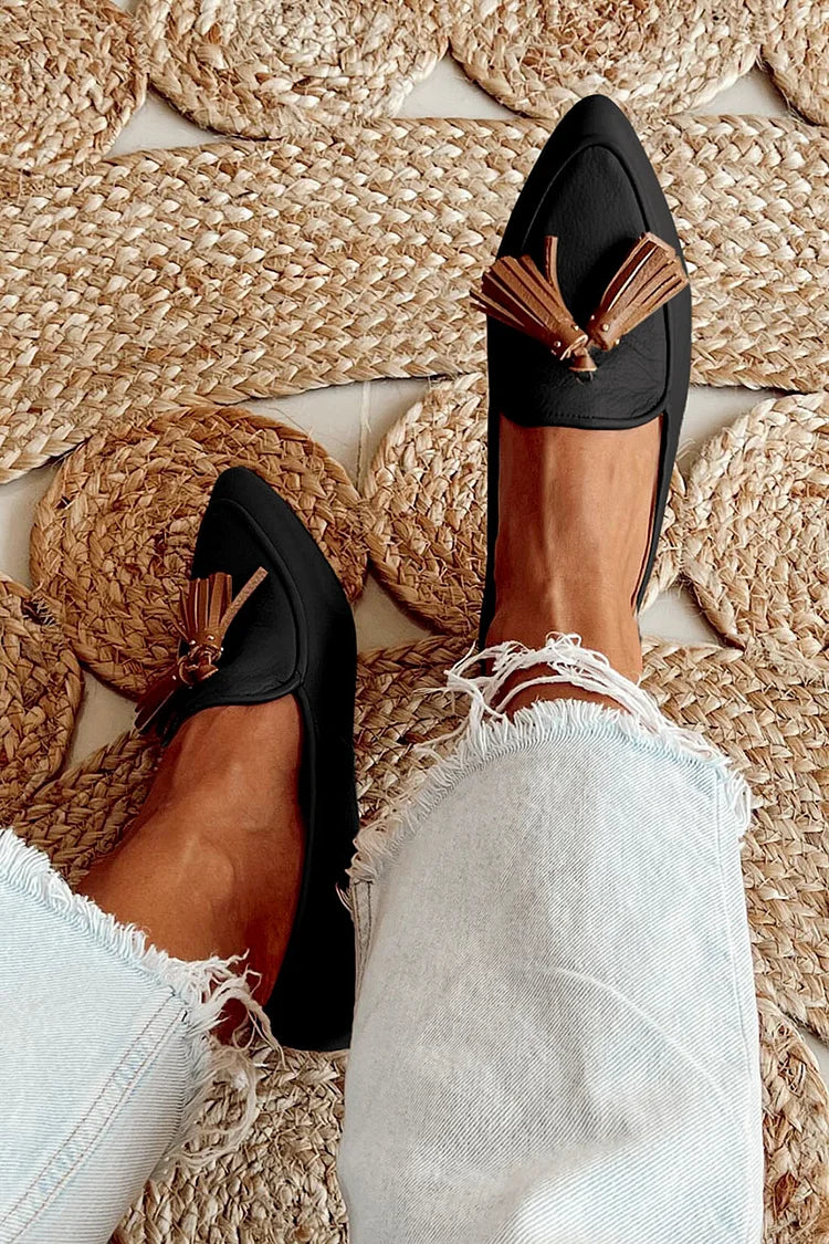 Liora™ | Pointed Tassel Loafers