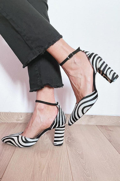 Ida™ | Zebra Strap Heels