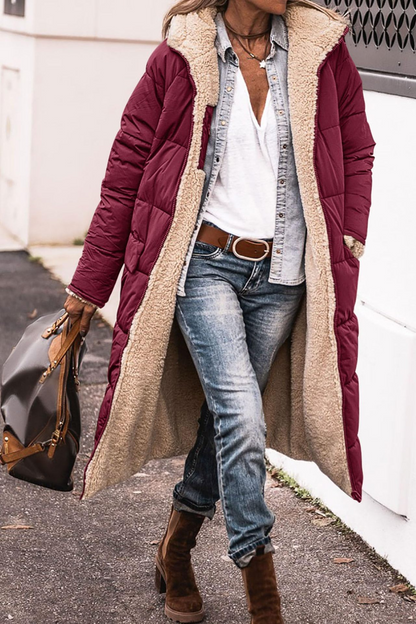 Elise | Luxurious sherpa reversible coat, double-faced