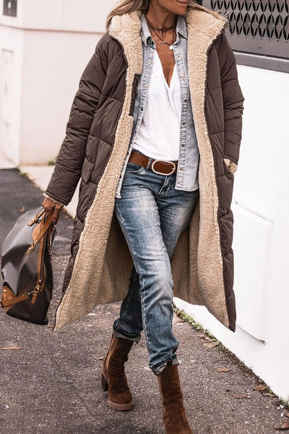 Elise | Luxurious sherpa reversible coat, double-faced