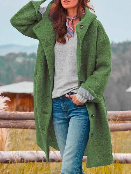Audrey - Warm Buttoned Outer Jacket, Chic and Comfortable