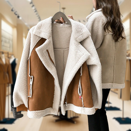 Erin - Zip-up faux fur jacket, elegant and warm