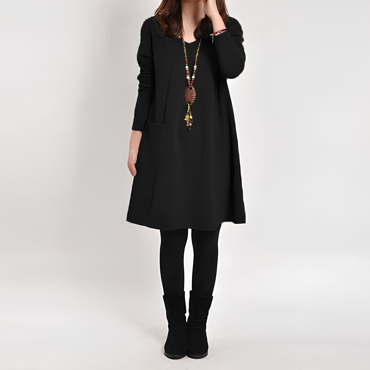 Marjolein™ | Pocket Dress with Long Sleeves