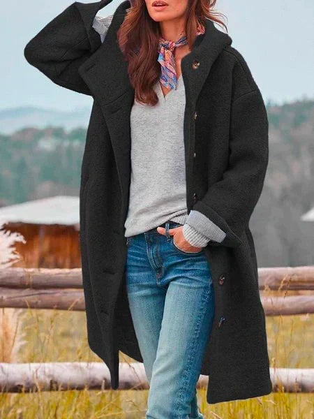 Audrey - Warm Buttoned Outer Jacket, Chic and Comfortable