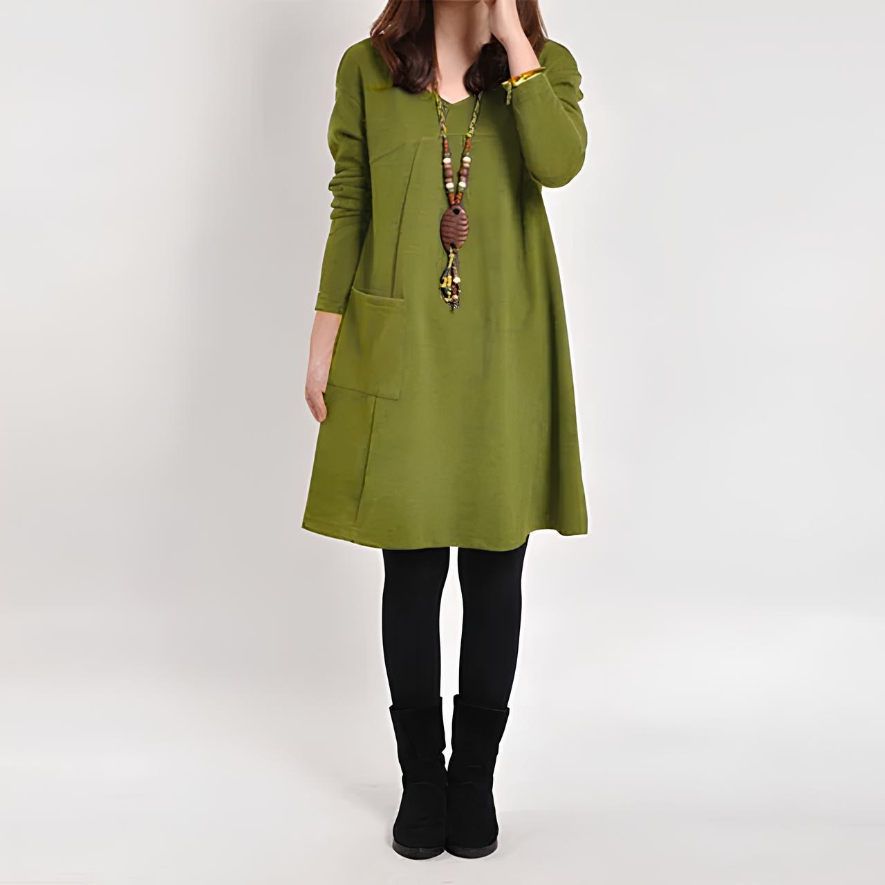 Marjolein™ | Pocket Dress with Long Sleeves