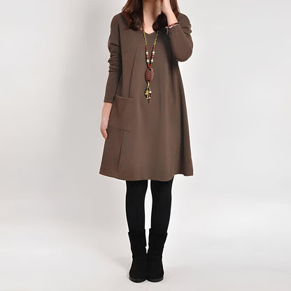 Marjolein™ | Pocket Dress with Long Sleeves