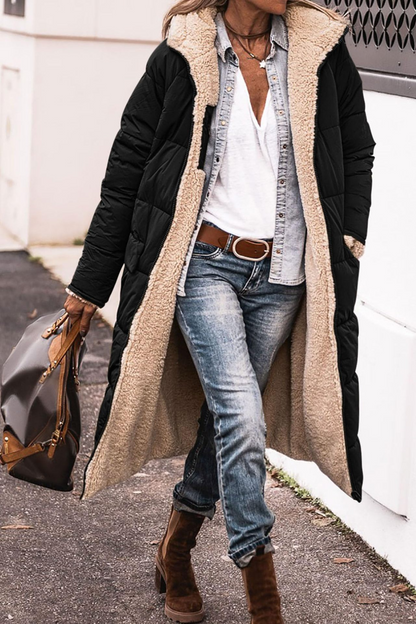 Elise | Luxurious sherpa reversible coat, double-faced