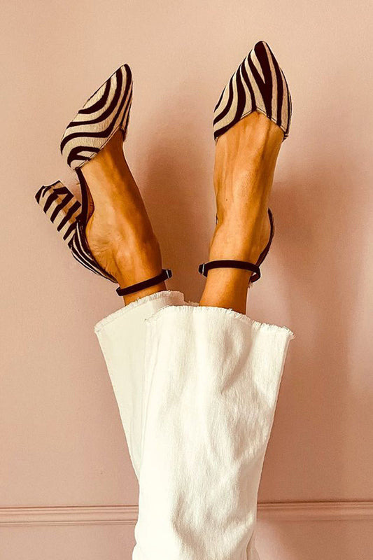 Zebrina™ mid-heel sandals with ankle strap – zebra print, chic and versatile