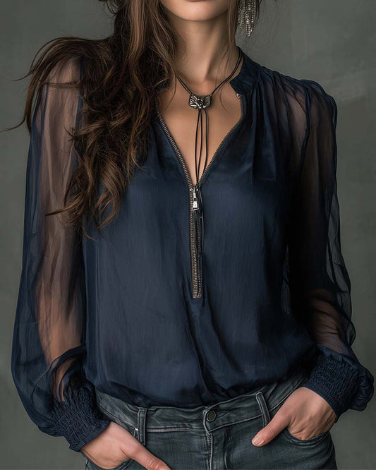 Helen™ | Half-Zip Blouse