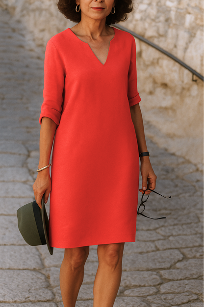 Pamela™ | Elegant Dress with V-Neck