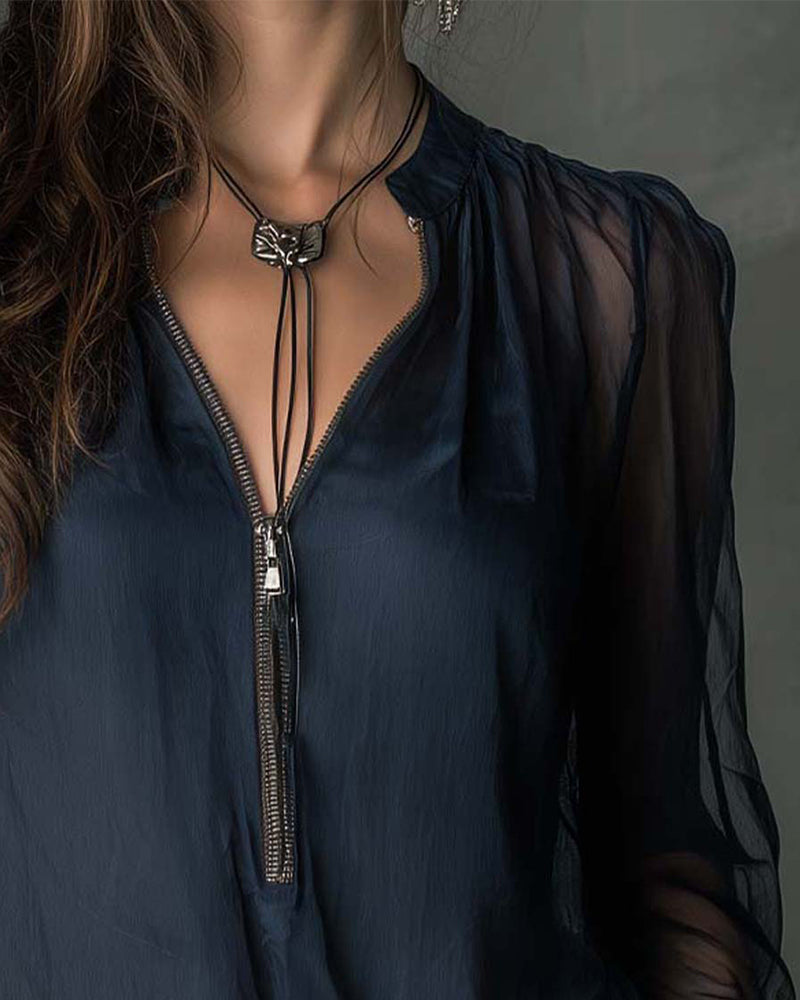 Helen™ | Half-Zip Blouse