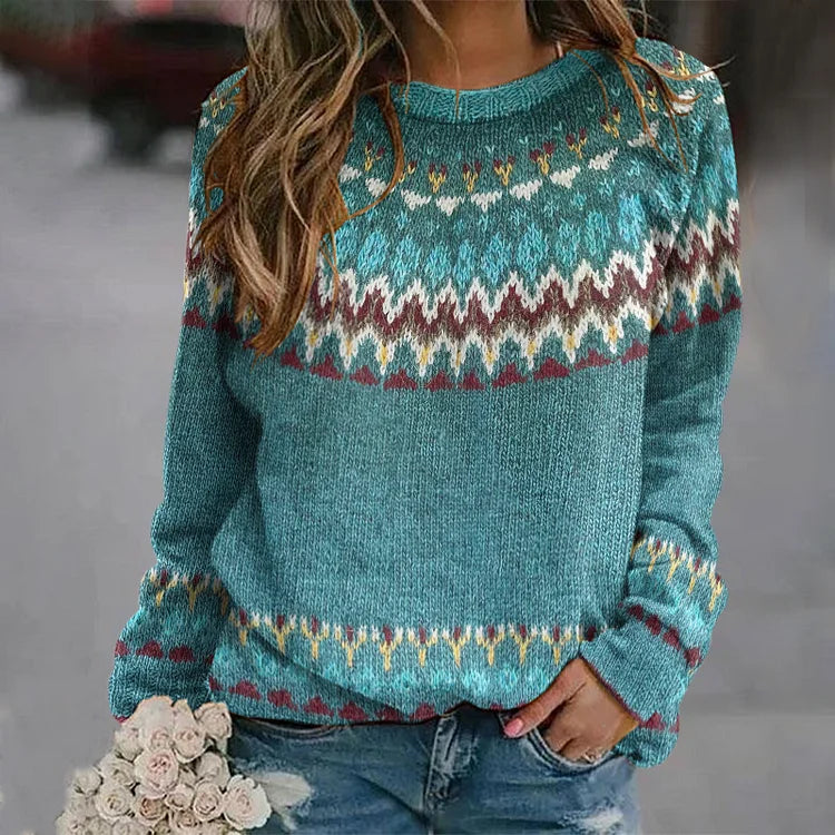 Peyton™ ultra-comfortable sweatshirt with retro wave motif – trendy and casual style