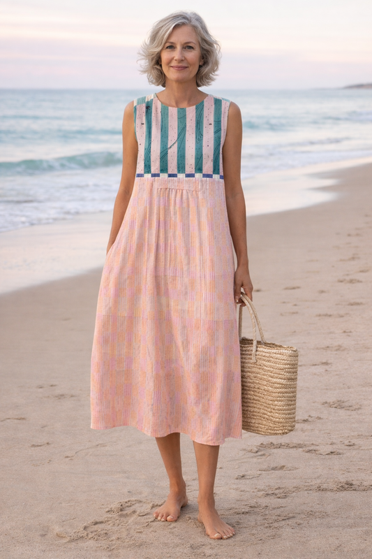 Lily™ Striped Pastel Midi Dress