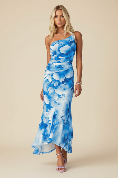 Marissa | Women's One-Shoulder Floral Maxi Dress
