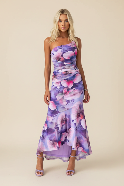Marissa | Women's One-Shoulder Floral Maxi Dress