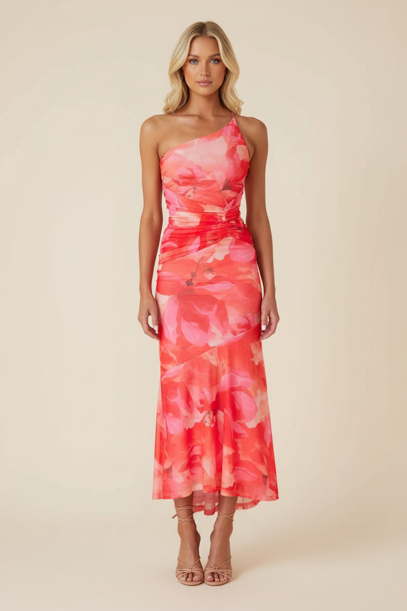 Marissa | Women's One-Shoulder Floral Maxi Dress
