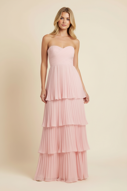 Odessa | Women's Strapless Tiered Maxi Dress