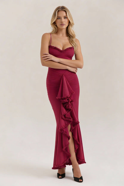 Phoebe | Women's Sleeveless Ruffle Maxi Dress