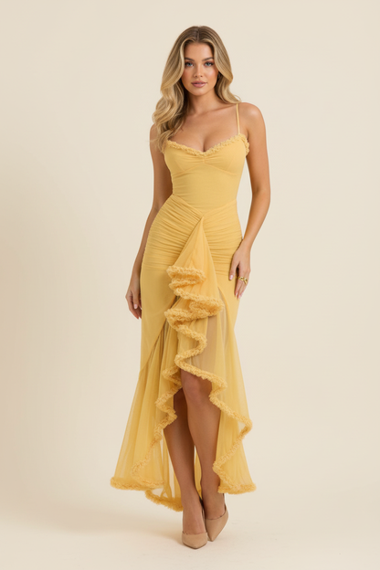 Phoebe | Women's Sleeveless Ruffle Maxi Dress