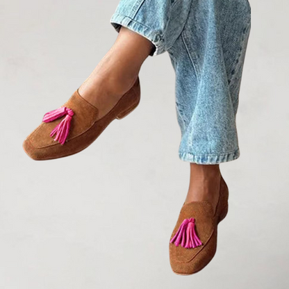 Monique | Colorblock square-toe loafers – contemporary elegance
