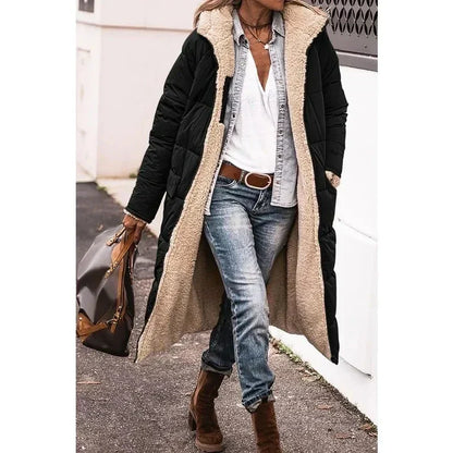 Elegant jade-colored winter coat — chic and timeless