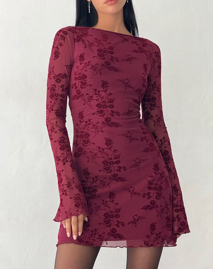 Sarah™ | Floral dress with long sleeves