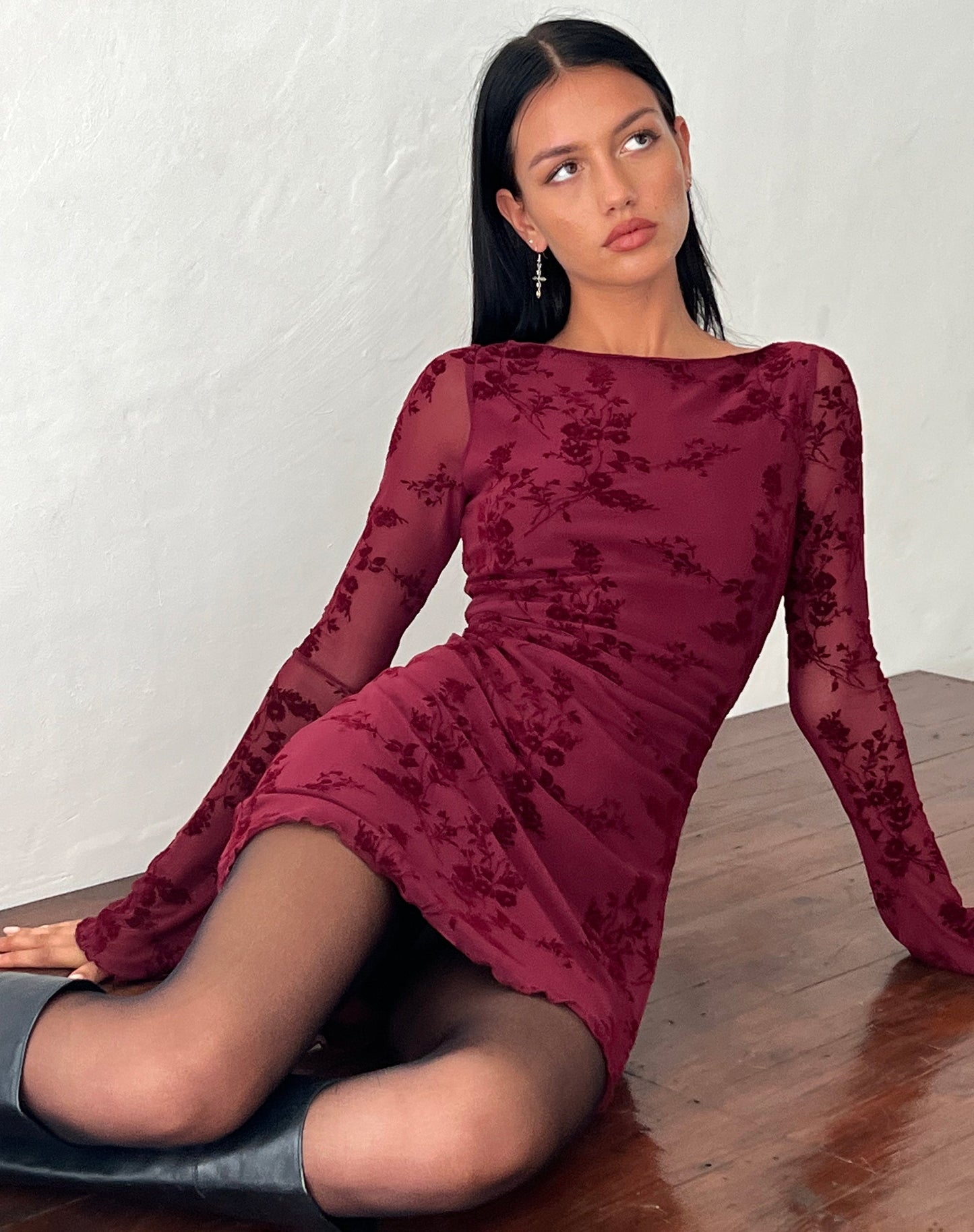 Sarah™ | Floral dress with long sleeves