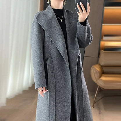 Juliette™ Belted Cashmere Coat – Chic and Timeless