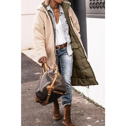Elegant jade-colored winter coat — chic and timeless