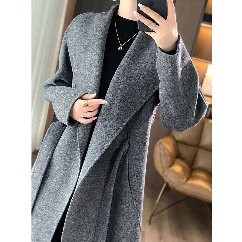Juliette™ Belted Cashmere Coat – Chic and Timeless