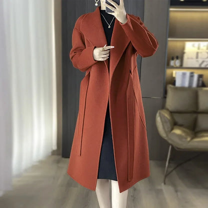 Juliette™ Belted Cashmere Coat – Chic and Timeless