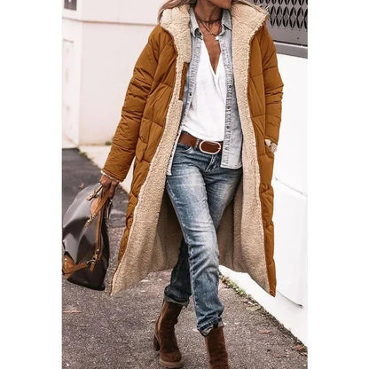 Elegant jade-colored winter coat — chic and timeless