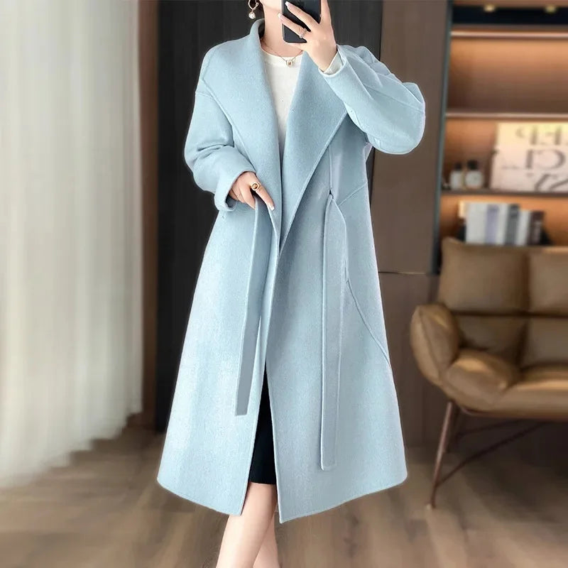 Juliette™ Belted Cashmere Coat – Chic and Timeless