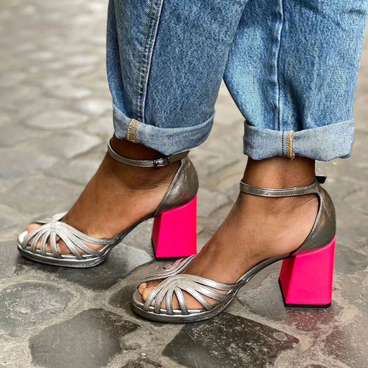 Seraphina™ | Sparkling chunky-heeled sandals with an elegant buckle