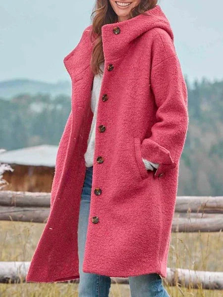 Audrey - Warm Buttoned Outer Jacket, Chic and Comfortable