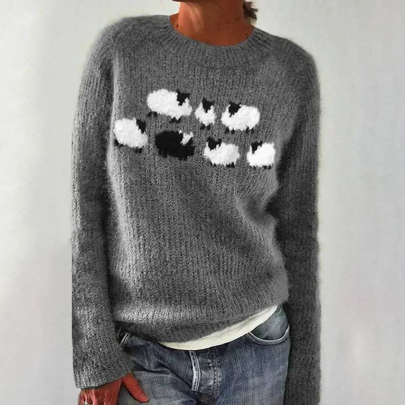 Lina™ - Sheep-motif sweater, comfortable and cute