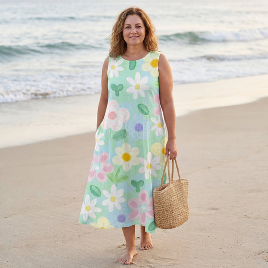 Erin™ Pastel Blossom Midi Dress