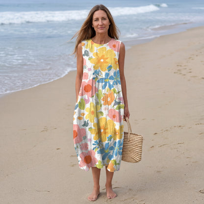 Ella™ Pastel Floral Midi Dress