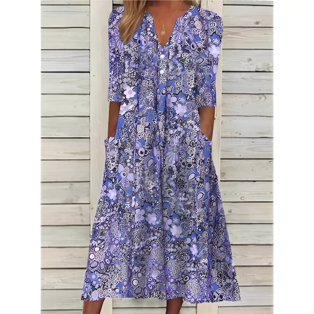 Susan™ | Summer Women's Dress with Floral Print