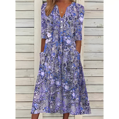 Susan™ | Summer Women's Dress with Floral Print