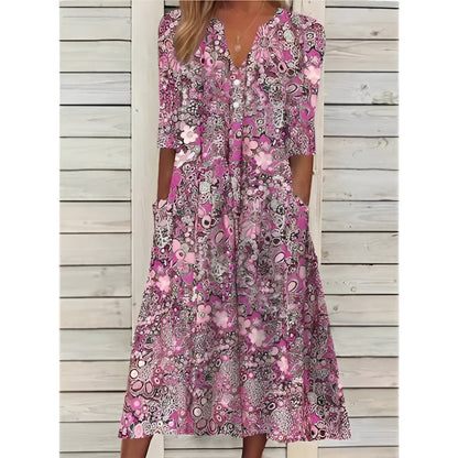 Susan™ | Summer Women's Dress with Floral Print